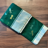 Dragonfly Chanderi Saree (Bottle Green)