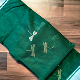 Dragonfly Chanderi Saree (Bottle Green)