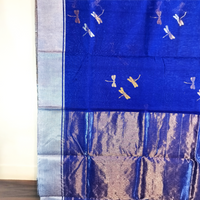 Dragonfly Chanderi Saree (Blue)