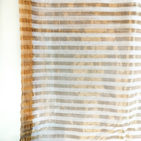 White-Gold Striped Chanderi Saree