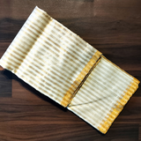 White-Gold Striped Chanderi Saree