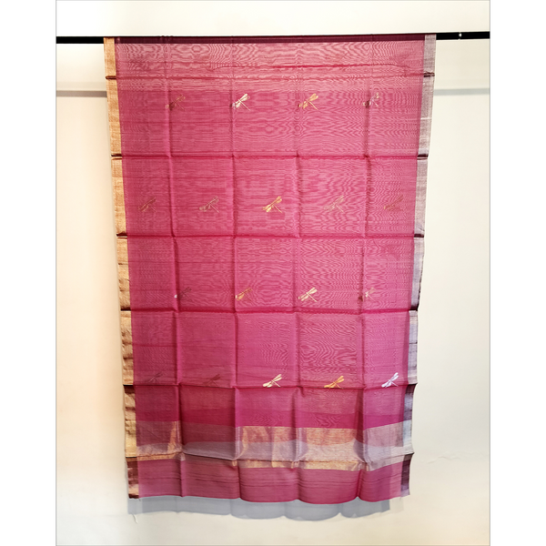 Dragonfly Chanderi Dupatta (Red)