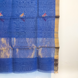 Chidiya Chanderi Dupatta (Blue)