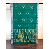 Dragonfly Chanderi Saree (Bottle Green)