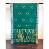 Dragonfly Chanderi Saree (Bottle Green)