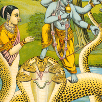 Kaliya Daman Oleograph