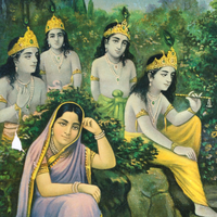 Sarvavyapak (Omnipresent) Krishna Oleograph