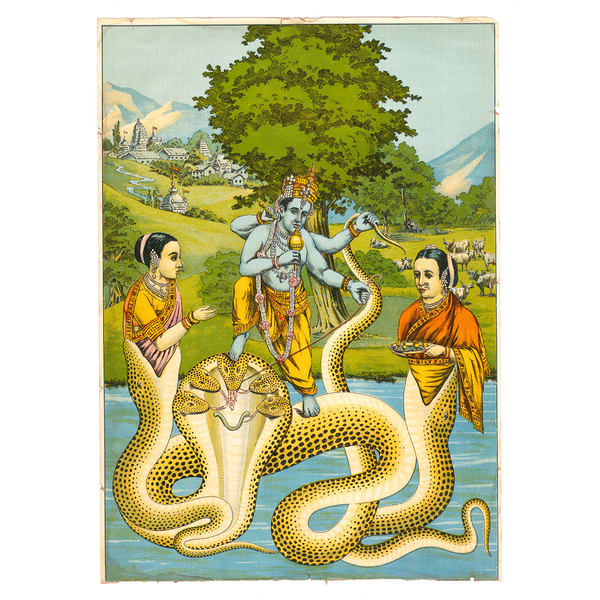 Kaliya Daman Oleograph