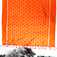 Silk Ikat Orange Jaali Stole