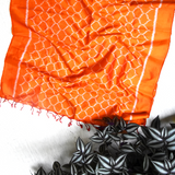 Silk Ikat Orange Jaali Stole