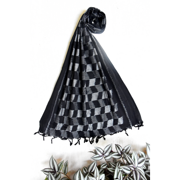 Barfi Black Cotton Stole