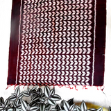 Silk Ikat Brown Leaf Stole