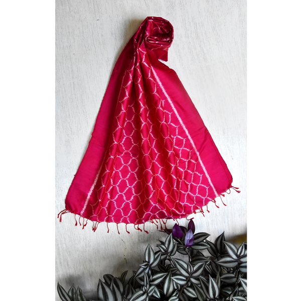 Silk Ikat Magenta Jaali Stole