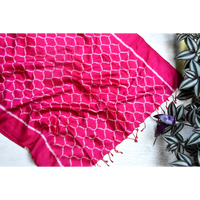 Silk Ikat Magenta Jaali Stole