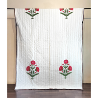 Poppy Block Printed Single Quilt