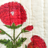 Poppy Block Printed Single Quilt