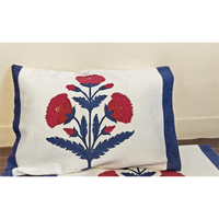 Jaipuriya Poppy Pillow Covers (Blue) (Set of 2)