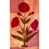 Chequered-Red Poppy Cambric Fabric (Sanganeri) (3 metres)