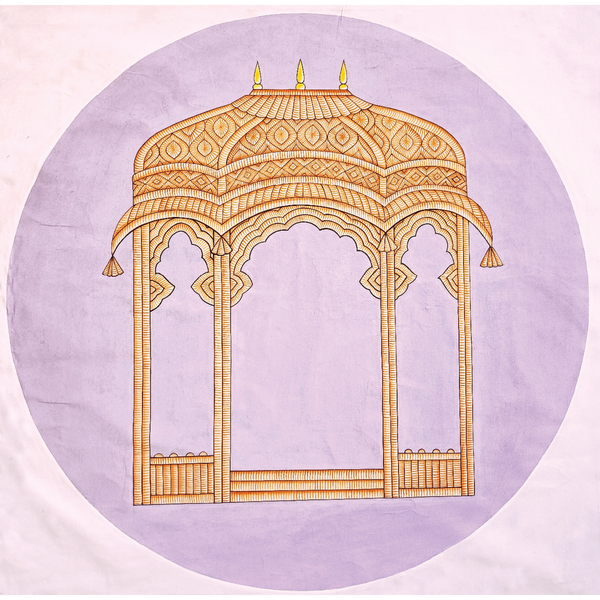 Circular Pichvai: Phool Mandali Pavilion