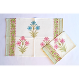 Block Printed Hand Towels (Flower 2)