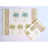 Block Printed Hand Towels (Palm Tree)