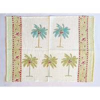 Block Printed Hand Towels (Palm Tree)