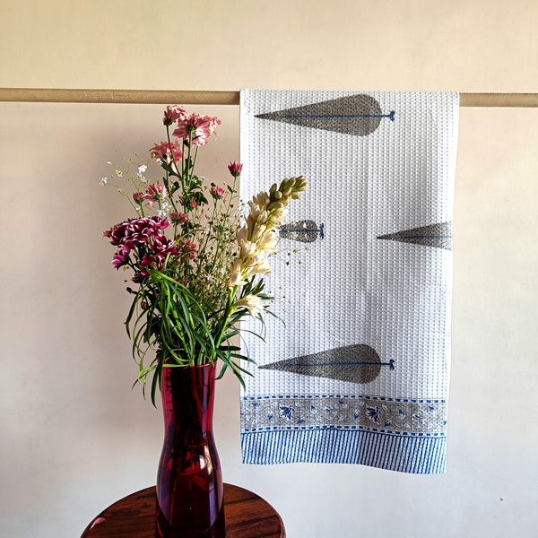 Block Printed Bath Towel (Cyrpress)