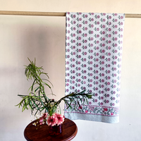 Block Printed Bath Towel (Floral Booti)