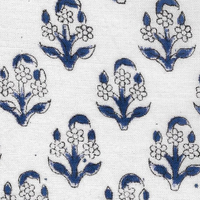 Small Floral Boota 2 : Hand-block Printed Fabric (Sanganeri)