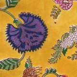 Floral Chintz Lattice (Yellow): Hand-block Printed Fabric (Sanganeri)