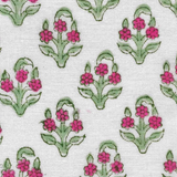 Small Floral Boota 1 : Hand-block Printed Fabric (Sanganeri)