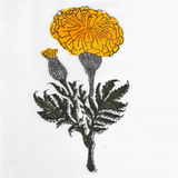 गेंदा फूल / Marigold : Hand-block Printed Fabric (Sanganeri)