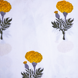 गेंदा फूल / Marigold : Hand-block Printed Fabric (Sanganeri)