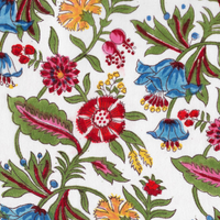 Floral Lattice 5 : Hand-block Printed Fabric (Sanganeri)