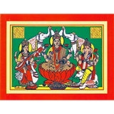 Gaja-Lakshmi Print Triptych (Framed)