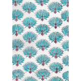 Stylised Lotus: Hand-block Printed Fabric (Sanganeri)