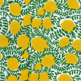 Lemon Tree: Hand-block Printed Fabric (Sanganeri)