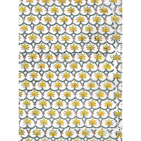 Floral Lattice 4 : Hand-block Printed Fabric (Sanganeri)
